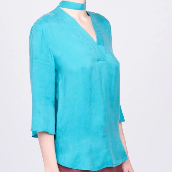 Sandro V neck bow tie blouse - Picture 3 of 7